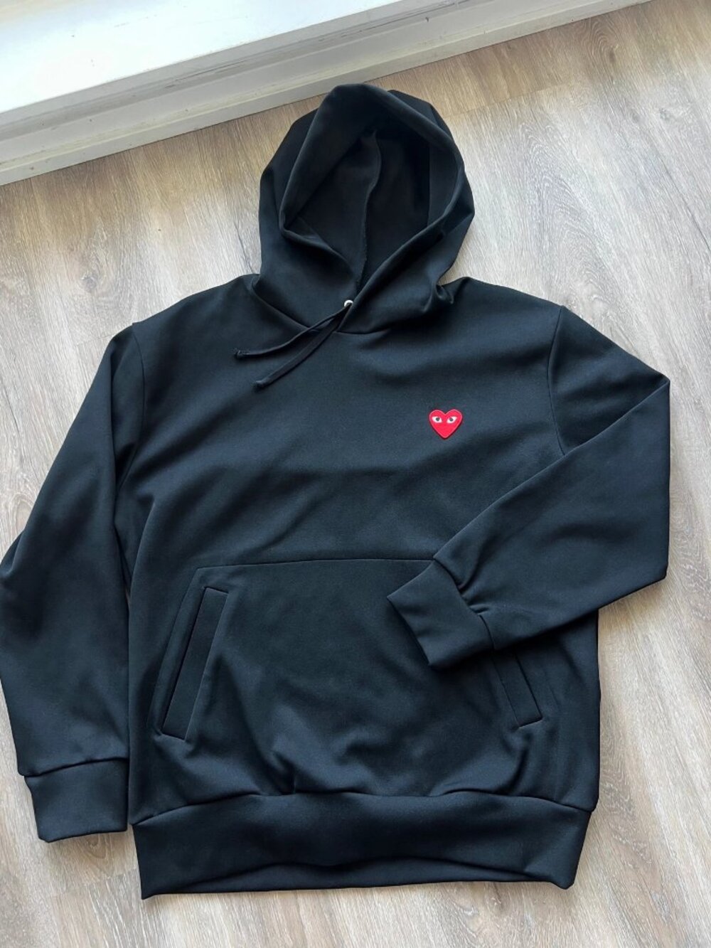Comme des Garcons Play Hoodie Black Red Heart